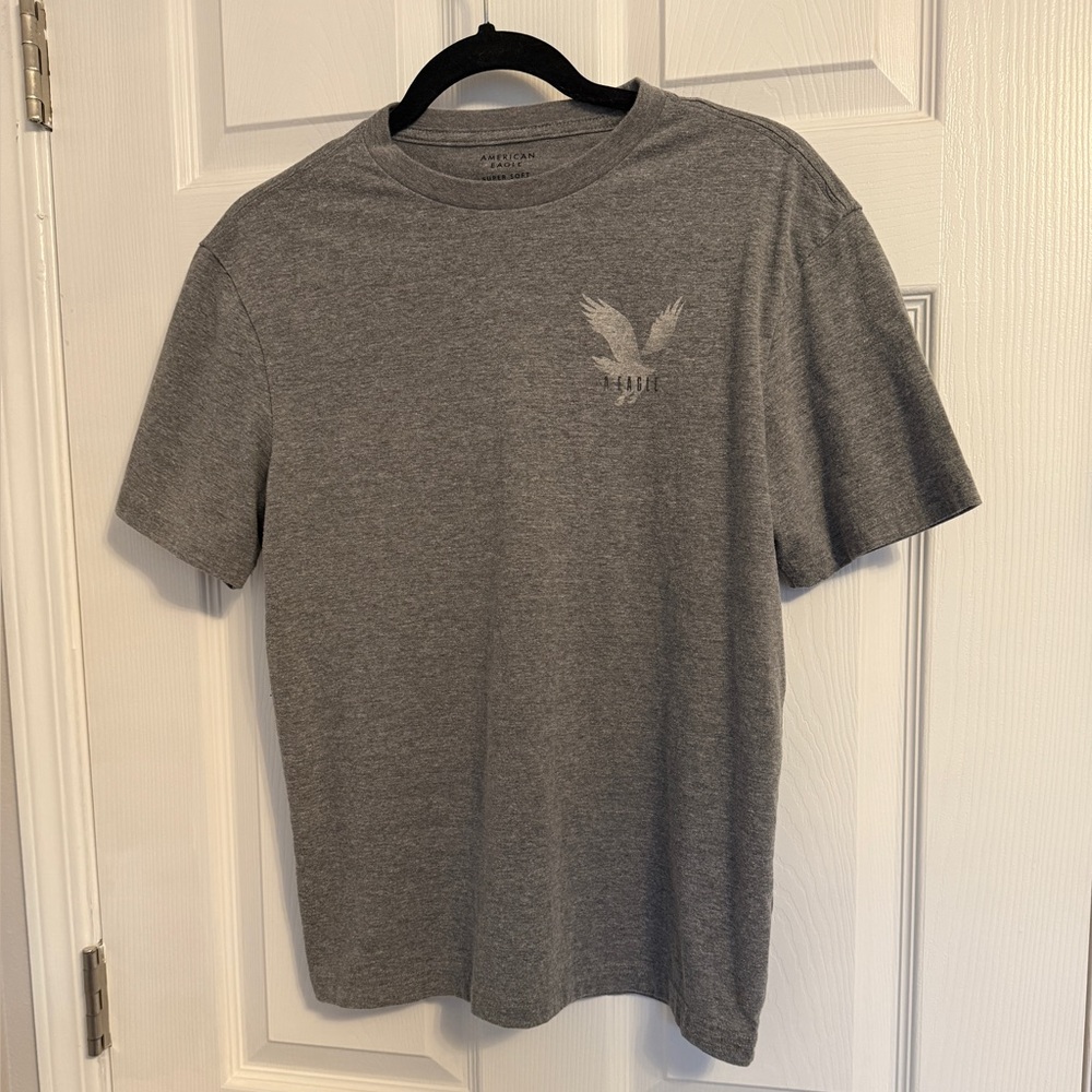 American Eagle Outfitters Charcoal Tee with Eagle Emblem